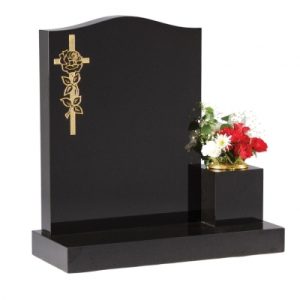 EC41 Dense Black Granite Memorial Headstone
