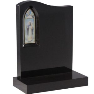 EC47 Dense Black Granite Memorial Headstone