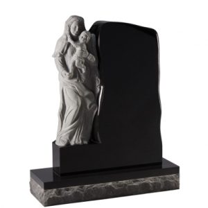 EC86 Dense Black Granite Memorial Headstone